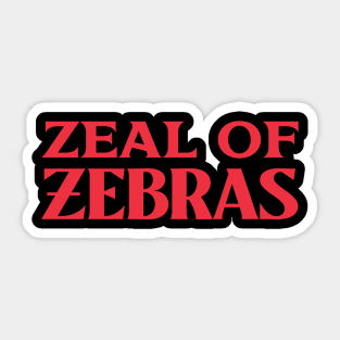 Zeal of Zebras Animal Collective Nouns Sticker